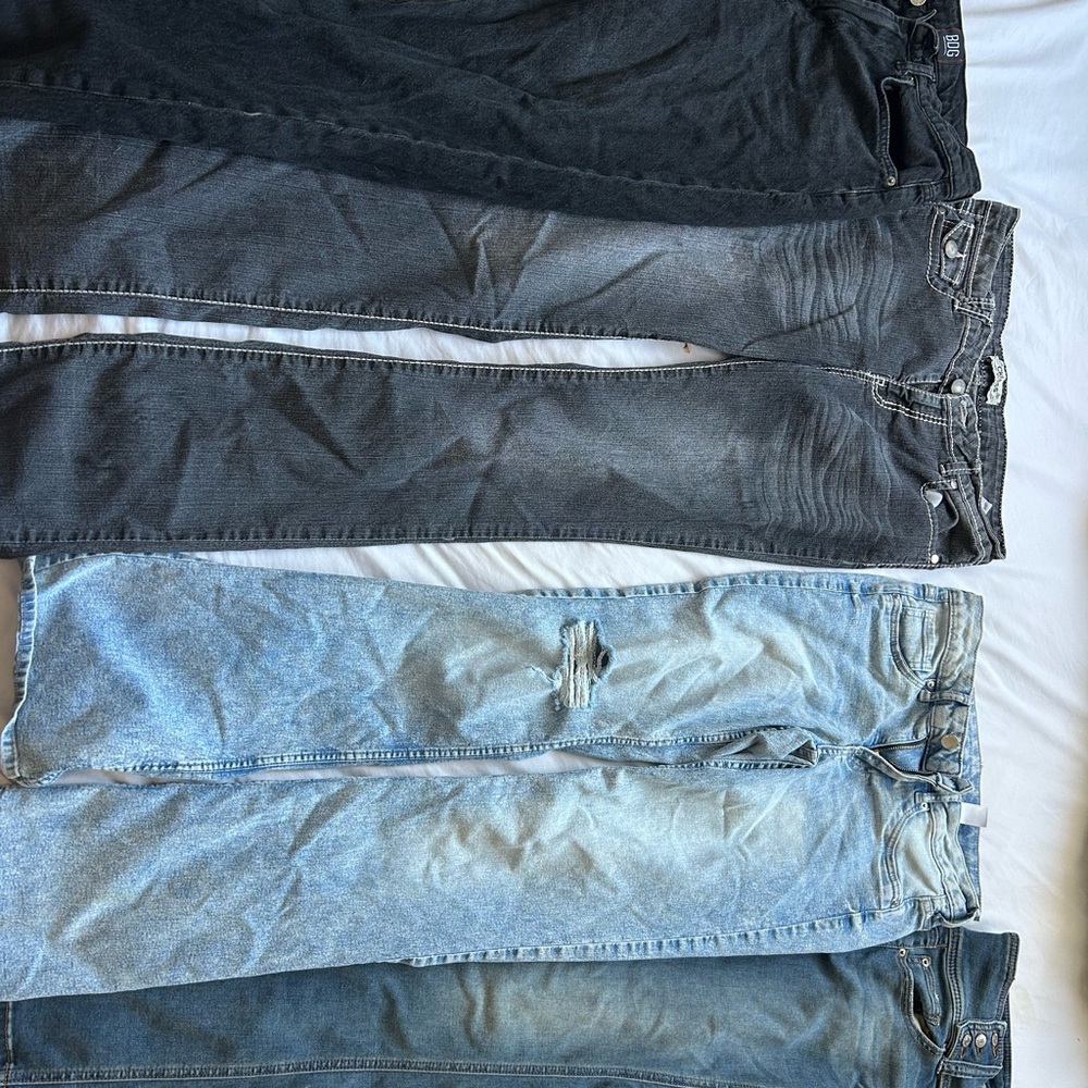BDG Black and Blue Flare Wide Leg Jeans